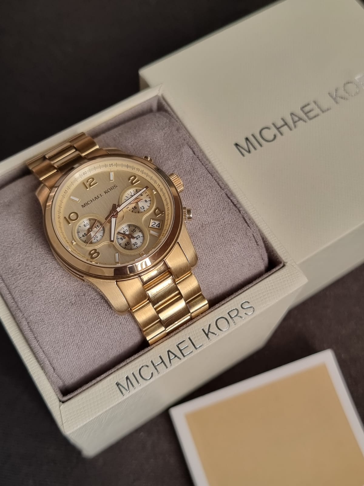 Michael Kors Runway Chronograph Gold-Tone Stainless Steel Watch MK7323