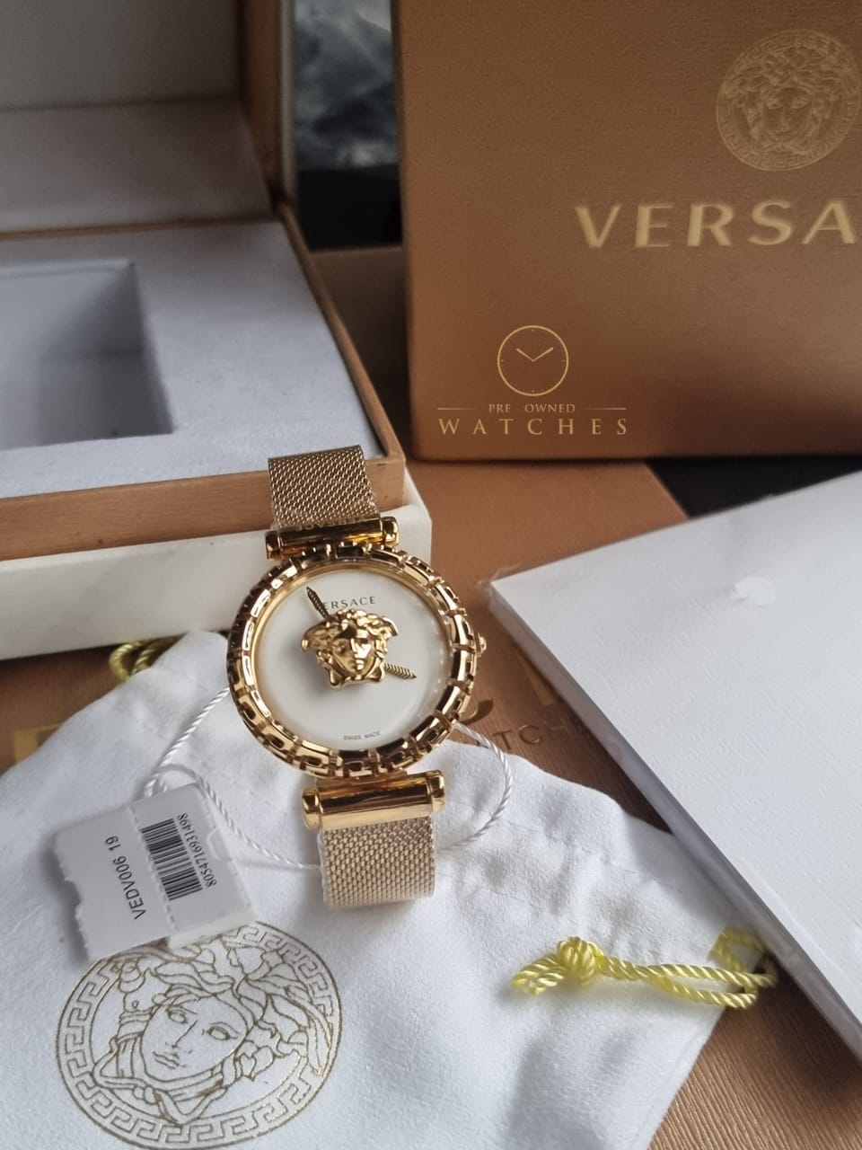 Versace Women’s Quartz Swiss Made Stainless Steel White Dial 37mm Watch VEDV00619
