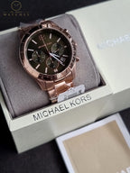 Michael Kors Women’s Quartz Rose Gold Stainless Steel Green Dial 40mm Watch MK7412