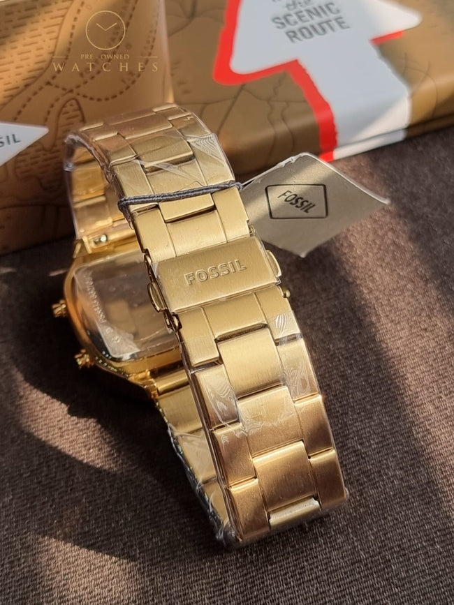 Fossil Retro Digital Gold Stainless Steel Positive Display Dial Digital Watch for Gents - FS5843 Main Image