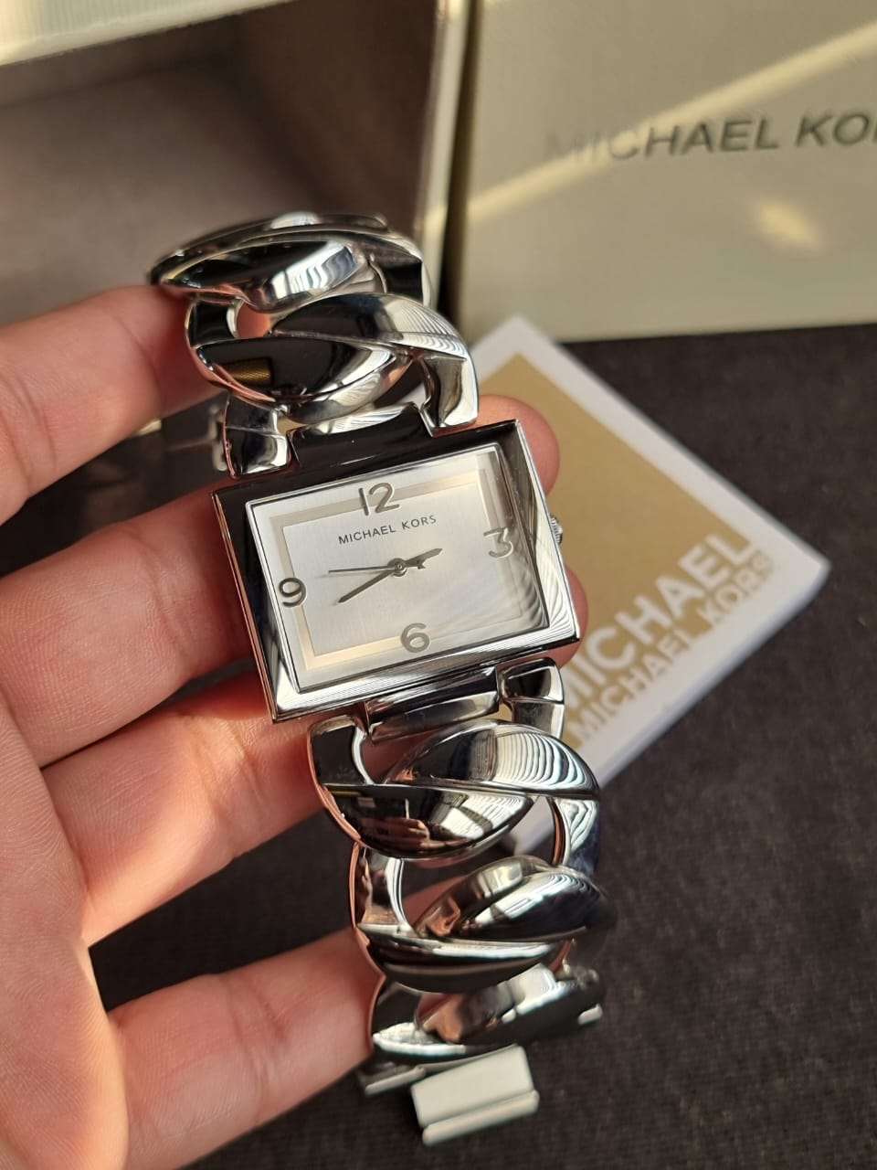 Silver Michael Kors Square Face Watch MICHAEL KORS Quartz Silver