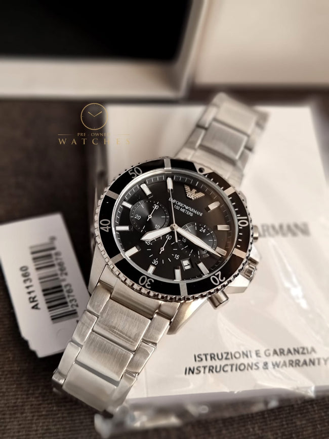 Emporio Armani Men's Chronograph, Stainless Steel Watch, 43mm case size Hover Image