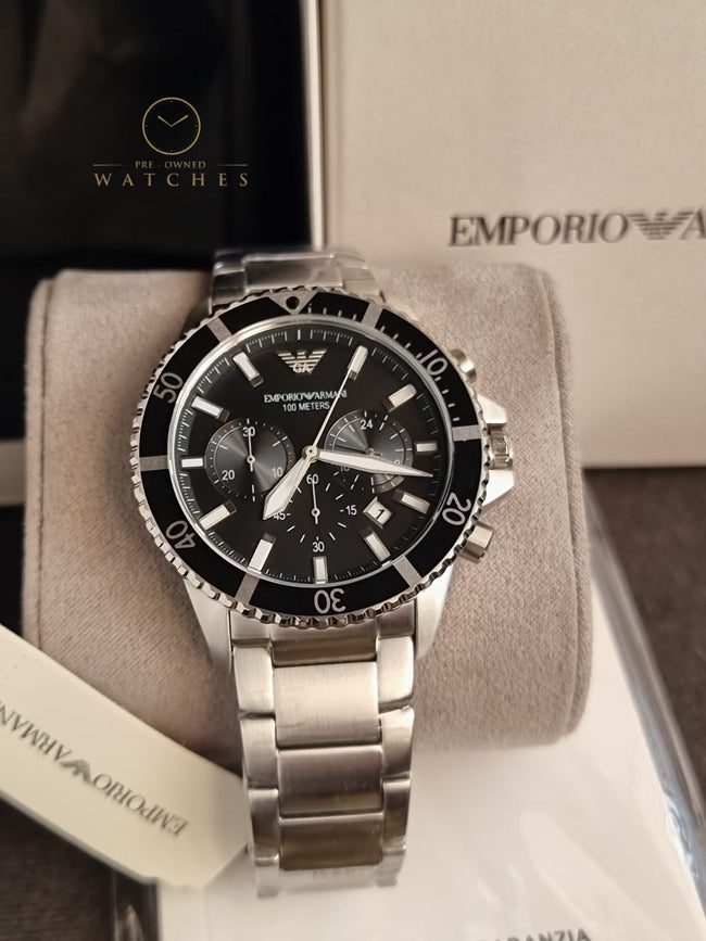 Emporio Armani Men's Chronograph, Stainless Steel Watch, 43mm case size Main Image