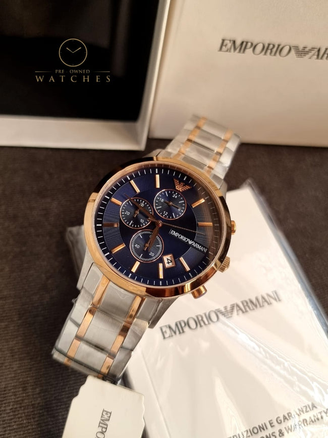 Emporio Armani Men’s Chronograph Stainless Steel 43mm Watch AR80025 Hover Image