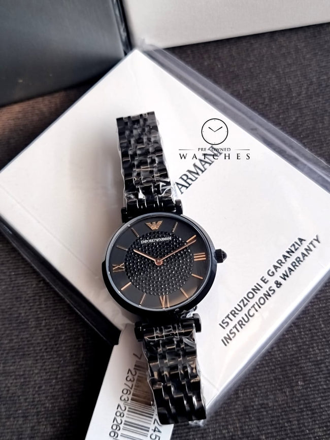 Emporio Armani Women's Gianni T-Bar AR11245 Black Stainless-Steel Quartz Dress Watch Main Image