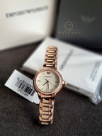 Emporio Armani Women’s Quartz Rose Gold Stainless Steel Mother Of Pearl Dial 32mm Watch AR11523