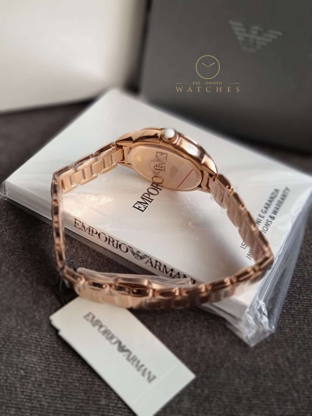 Emporio Armani Women’s Quartz Rose Gold Stainless Steel Mother Of Pearl Dial 32mm Watch AR11523