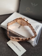 Emporio Armani Women’s Quartz Rose Gold Stainless Steel Mother Of Pearl Dial 32mm Watch AR11523
