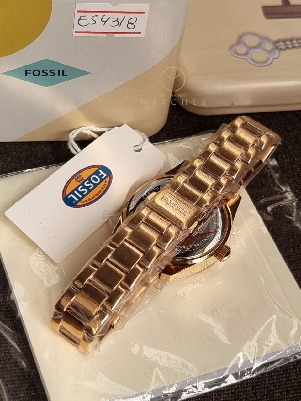 FOSSIL Scarlette Crystal Rose Dial Ladies Watch ES4318