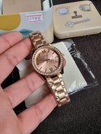 FOSSIL Scarlette Crystal Rose Dial Ladies Watch ES4318