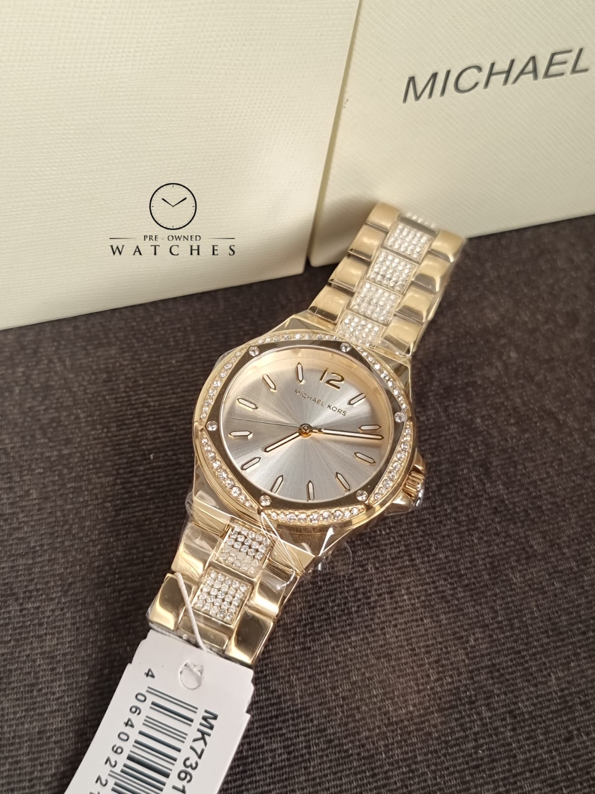 Michael Kors Women’s Quartz Gold Stainless Steel White Dial 37mm Watch MK7361