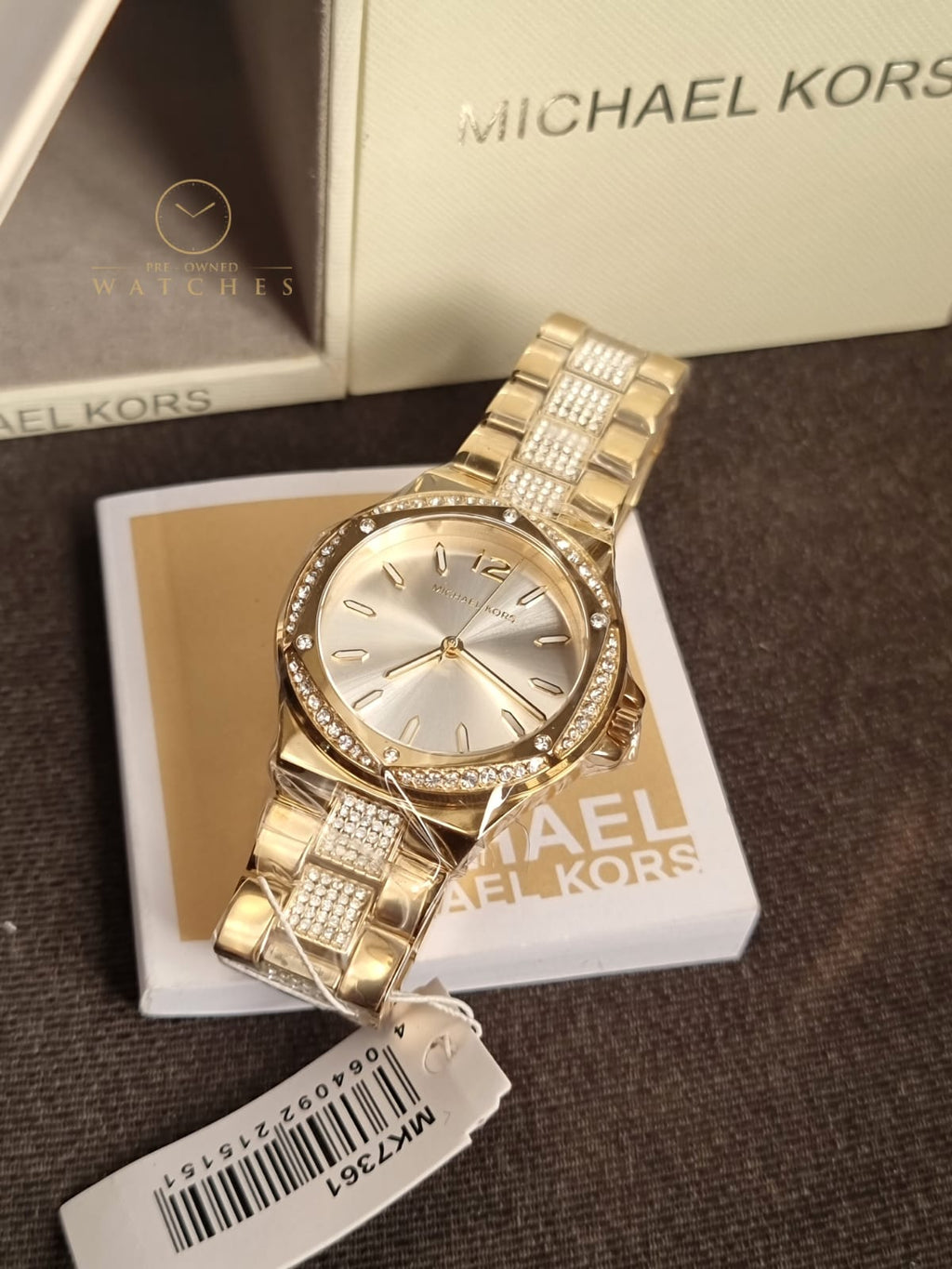 Michael Kors Women’s Quartz Gold Stainless Steel White Dial 37mm Watch MK7361