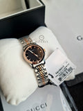 Gucci Women’s Analog Quartz Stainless Steel Swiss Made Black Dial 27mm Watch YA126512