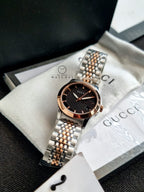 Gucci Women’s Analog Quartz Stainless Steel Swiss Made Black Dial 27mm Watch YA126512