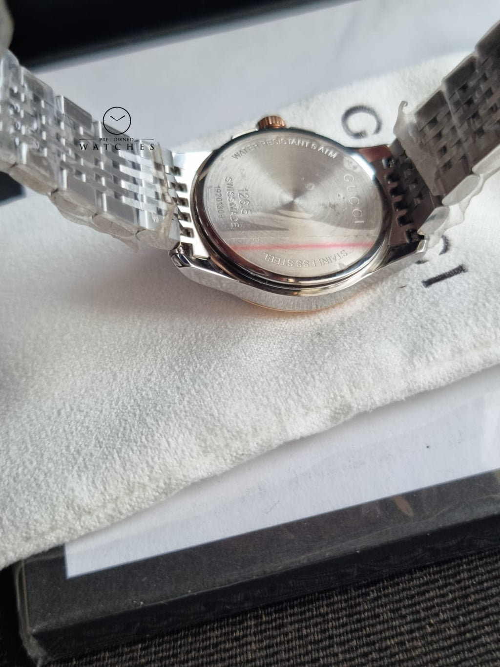 Gucci Women’s Analog Quartz Stainless Steel Swiss Made Black Dial 27mm Watch YA126512