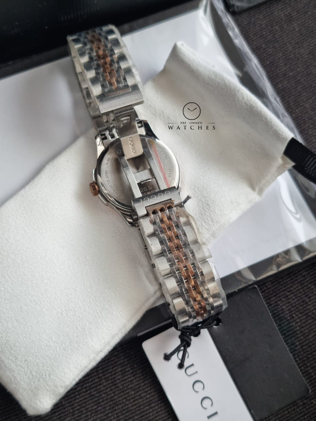 Gucci Women’s Analog Quartz Stainless Steel Swiss Made Black Dial 27mm Watch YA126512