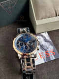 Guess Men’s Quartz Two Tone Stainless Steel Blue Dial 45mm Watch W0379G7