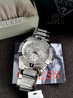 Guess Frontier Stainless Steel Crystal Dial Bracelet Watch W0799G1