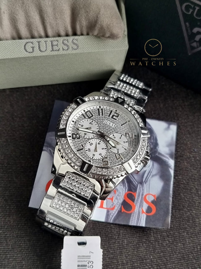 Guess Frontier Stainless Steel Crystal Dial Bracelet Watch W0799G1 Hover Image