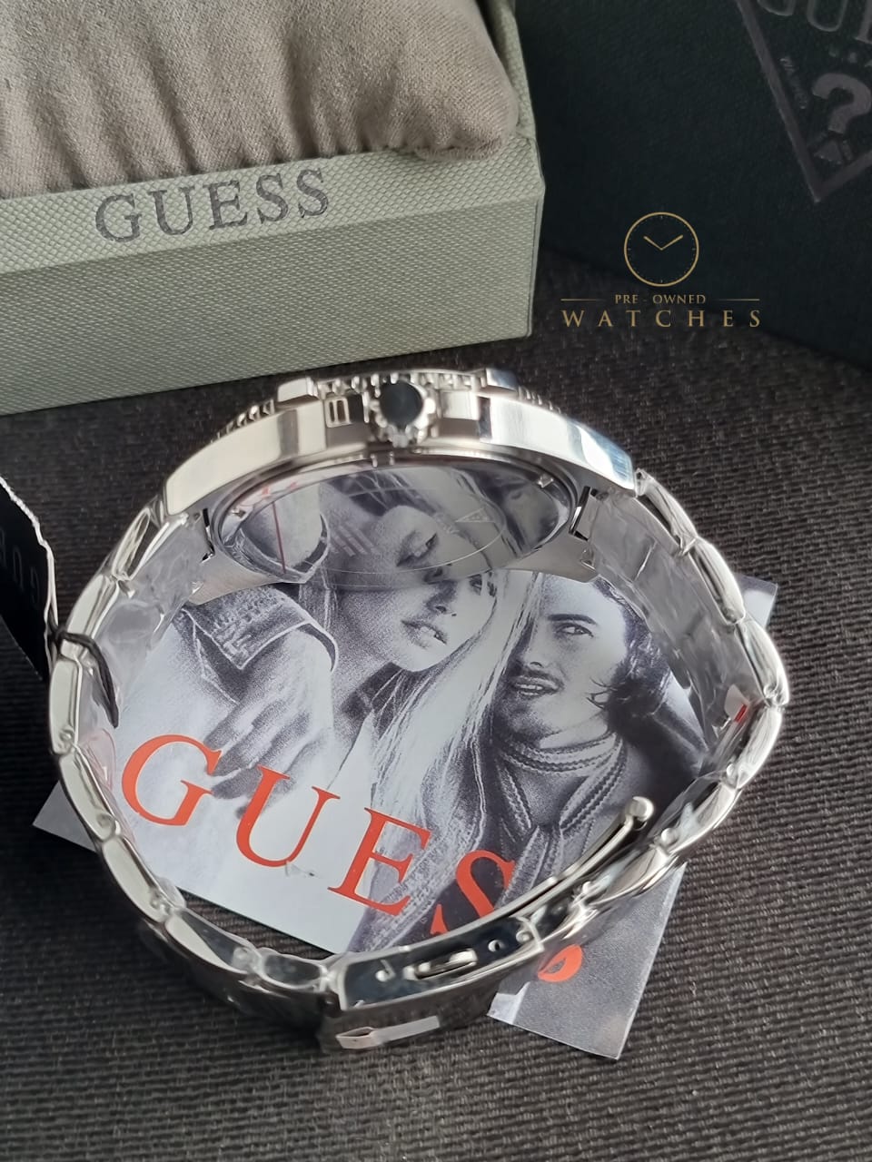 Guess Frontier Stainless Steel Crystal Dial Bracelet Watch W0799G1