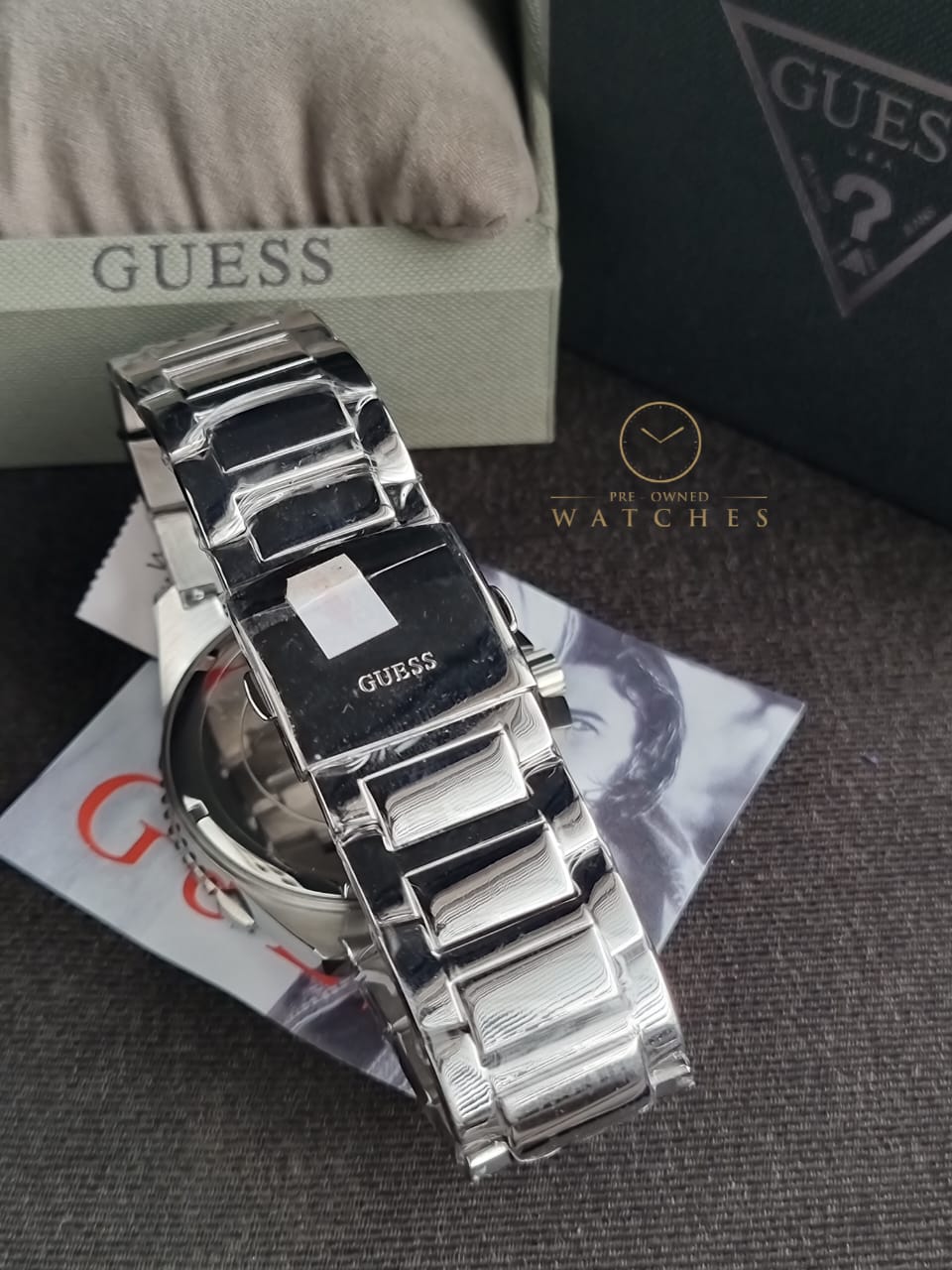 Guess Frontier Stainless Steel Crystal Dial Bracelet Watch W0799G1