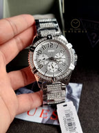 Guess Frontier Stainless Steel Crystal Dial Bracelet Watch W0799G1