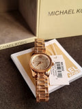 Michael Kors Women’s Quartz Rose Gold Stainless Steel Crystal Pave Dial 26mm Watch MK3692