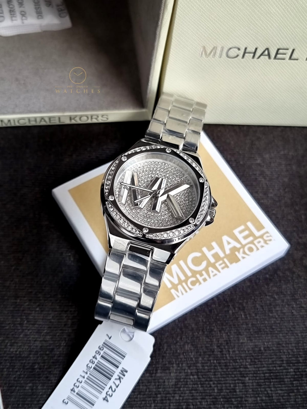 Michael Kors Women’s Quartz Stainless Steel Silver Dial 37mm Watch MK7234