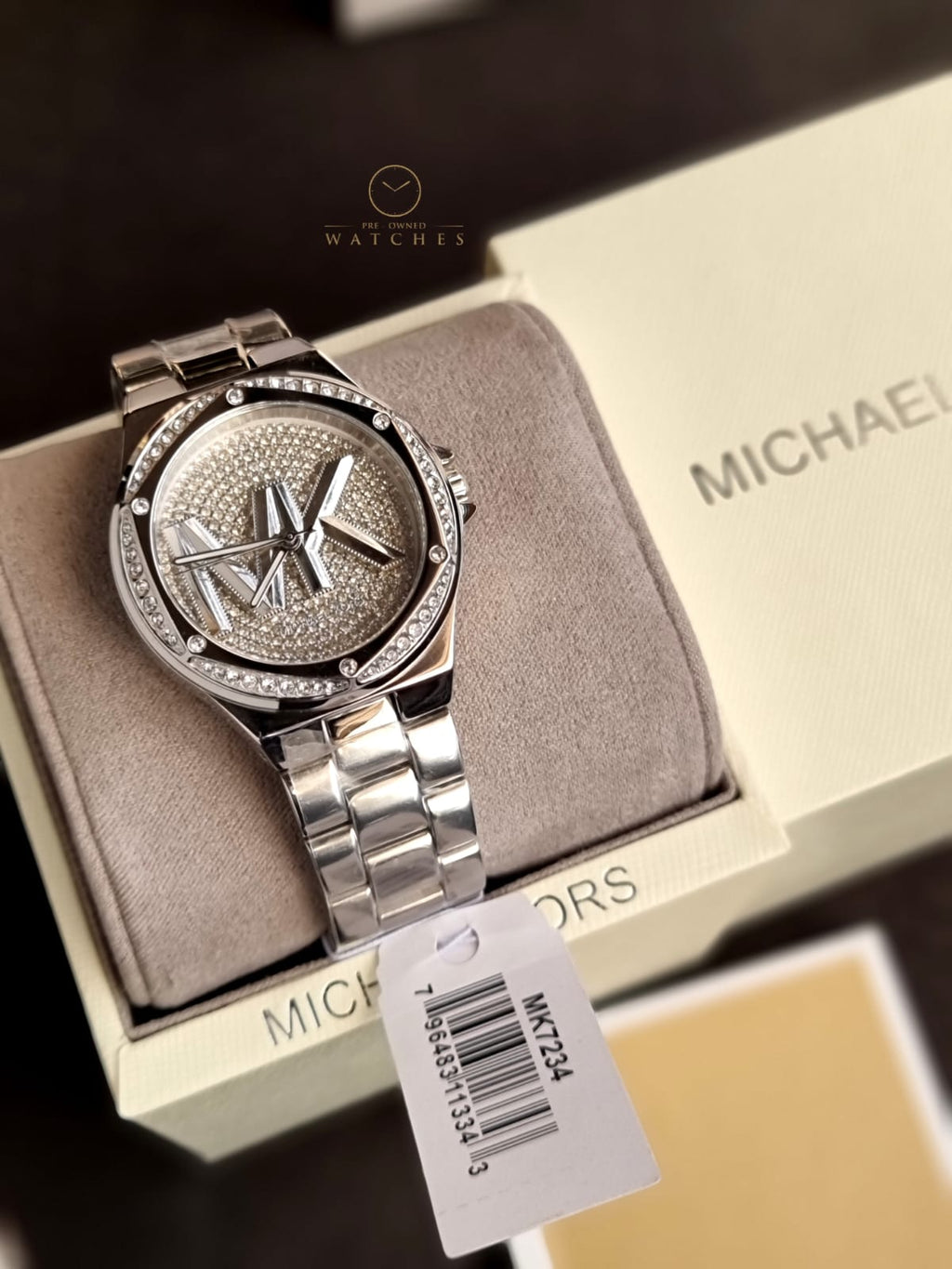 Michael Kors Women’s Quartz Stainless Steel Silver Dial 37mm Watch MK7234