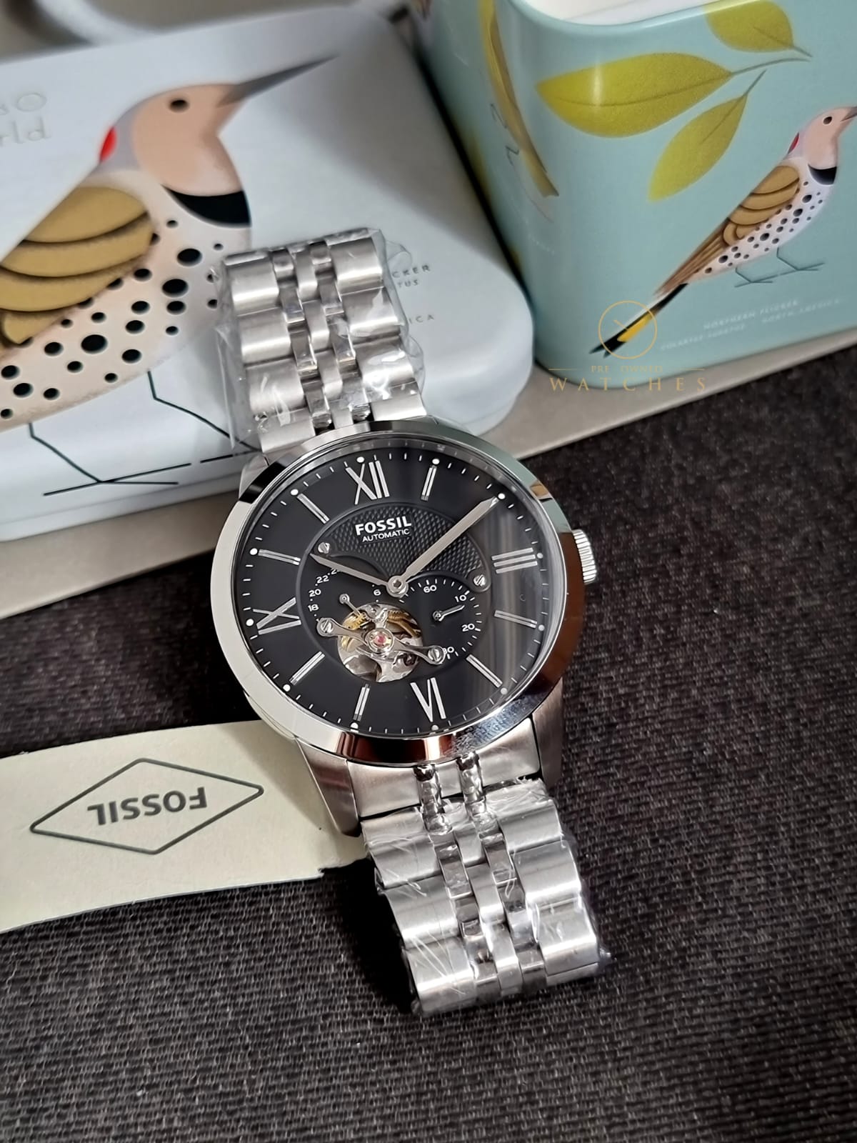 Fossil Men's Automatic Stainless Steel Black Dial 44mm Watch