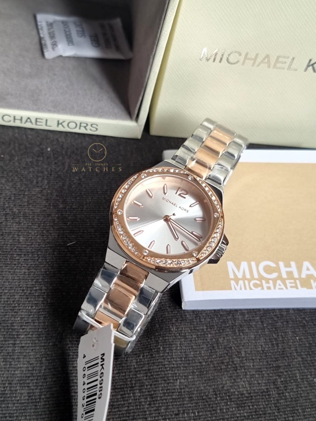 Michael Kors Women’s Quartz Two Tone Stainless Steel Silver Dial 37mm Watch MK6989
