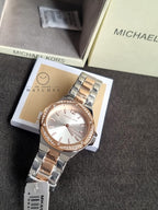 Michael Kors Women’s Quartz Two Tone Stainless Steel Silver Dial 37mm Watch MK6989