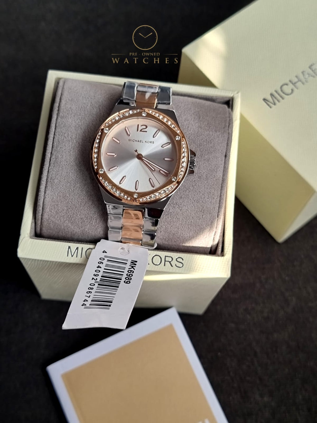 Michael Kors Women’s Quartz Two Tone Stainless Steel Silver Dial 37mm Watch MK6989