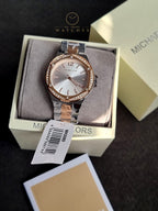 Michael Kors Women’s Quartz Two Tone Stainless Steel Silver Dial 37mm Watch MK6989