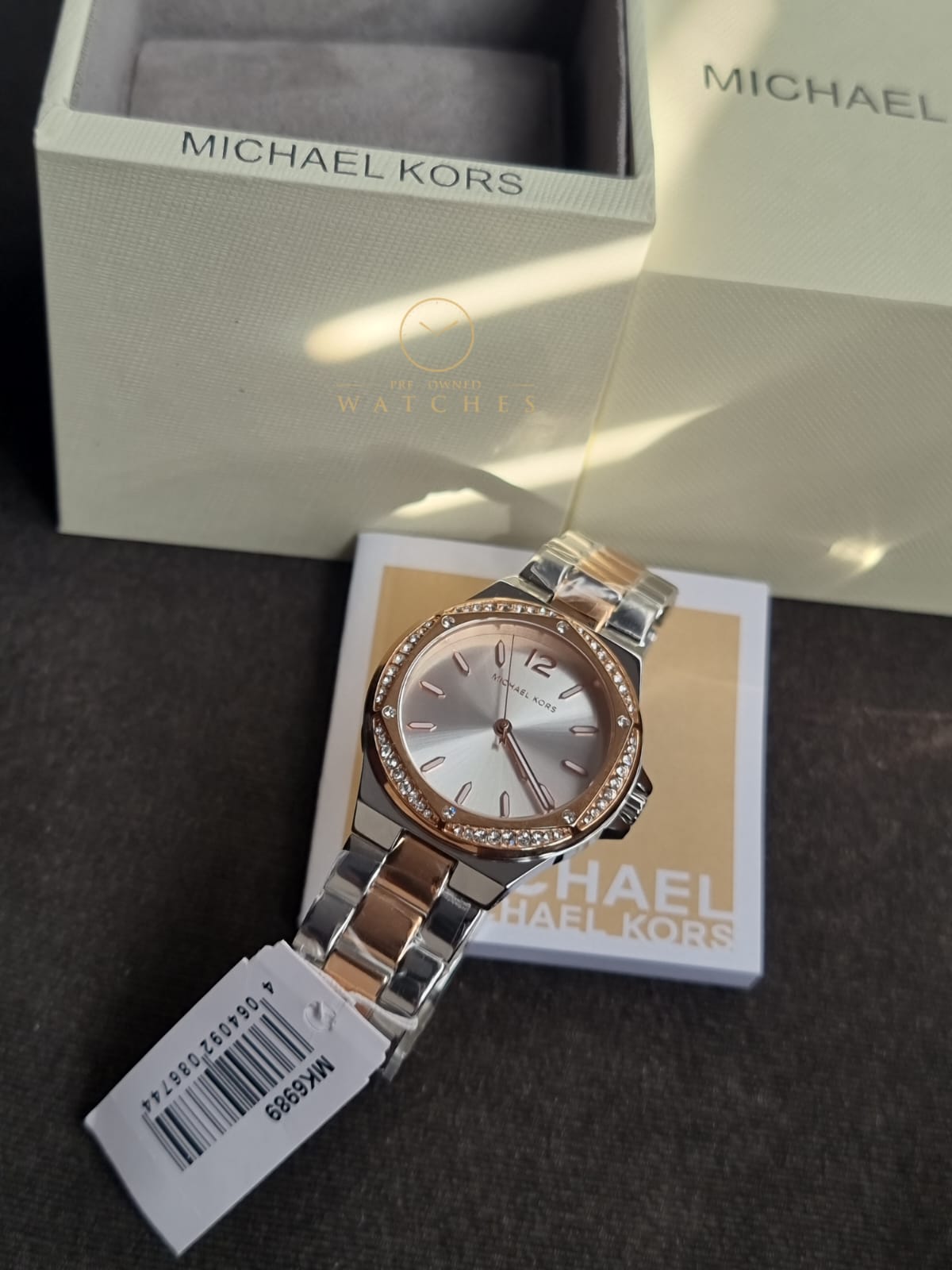 Michael Kors Women’s Quartz Two Tone Stainless Steel Silver Dial 37mm Watch MK6989