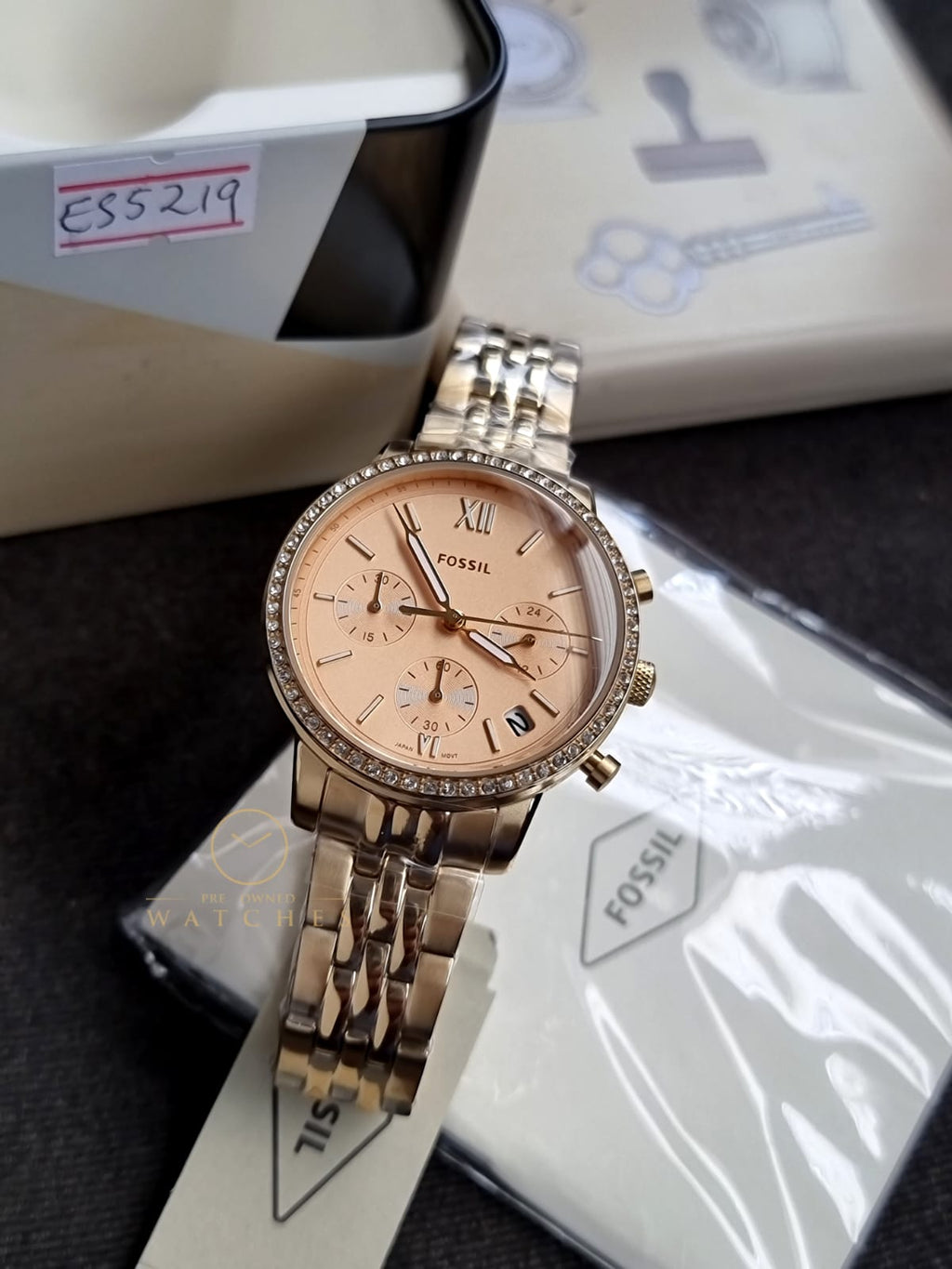 Fossil Stainless Steel Neutra Analog Gold Dial Women's Watch-Es5219