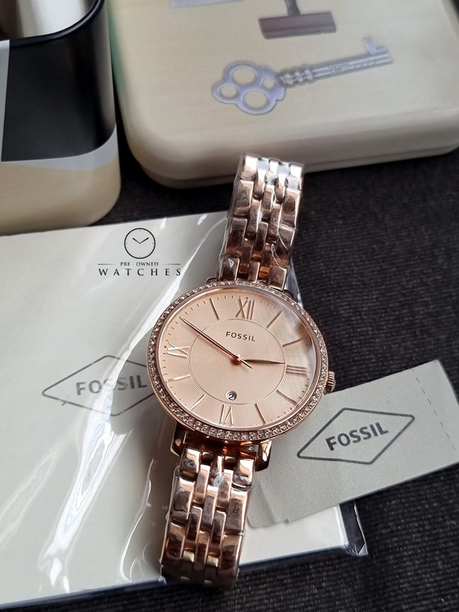 FOSSIL ES3632 Jacqueline Quartz Analog Rose Gold Stainless Steel Women's Watch Hover Image