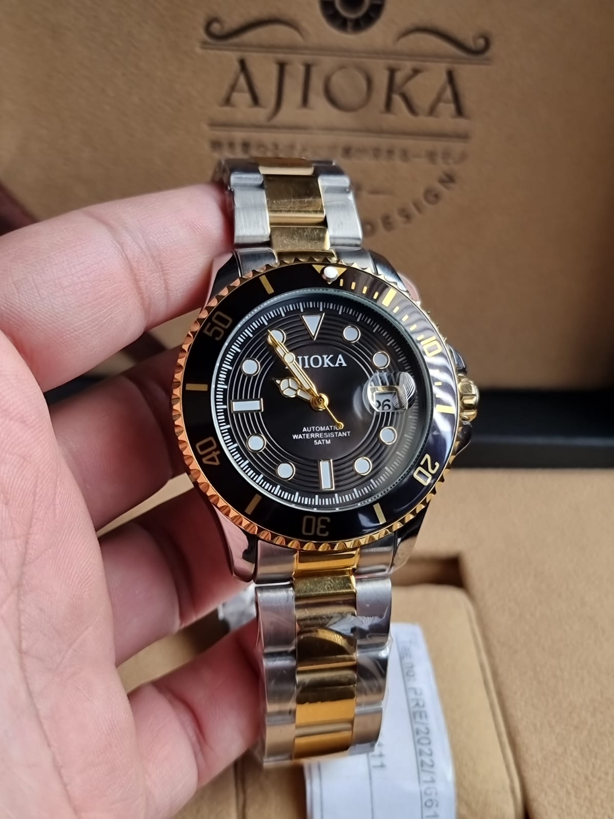 Ajioka Gents Watch Two tone 43mm Dial Size Automatic