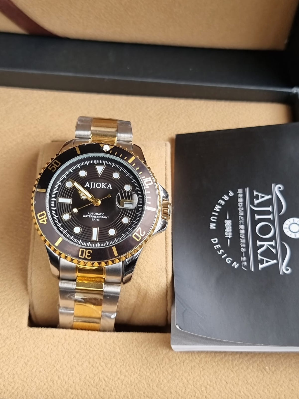 Ajioka Gents Watch Two tone 43mm Dial Size Automatic