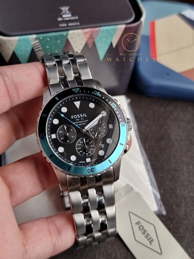 Fossil Men’s Quartz Stainless Steel Black Dial 42mm Watch FS5827 Main Image