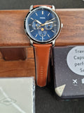 Fossil Men’s Quartz Brown Leather Strap Blue Dial 42mm Watch FS5903