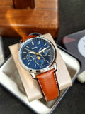 Fossil Men’s Quartz Brown Leather Strap Blue Dial 42mm Watch FS5903
