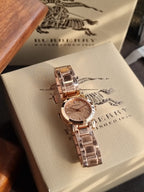 Burberry BU9215 Heritage Rose Gold Swiss Made Womens Watch