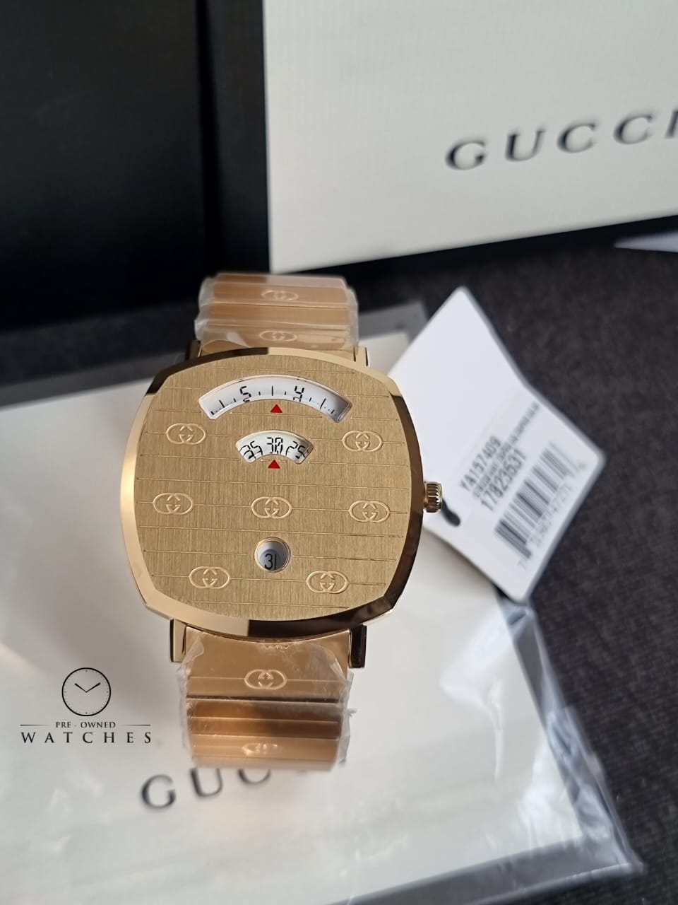 Gucci Unisex Swiss Made Quartz Stainless Steel Gold 38mm Watch YA157409