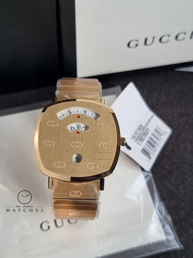 Gucci Unisex Swiss Made Quartz Stainless Steel Gold 38mm Watch YA157409 Hover Image