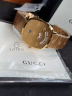 Gucci Unisex Swiss Made Quartz Stainless Steel Gold 38mm Watch YA157409
