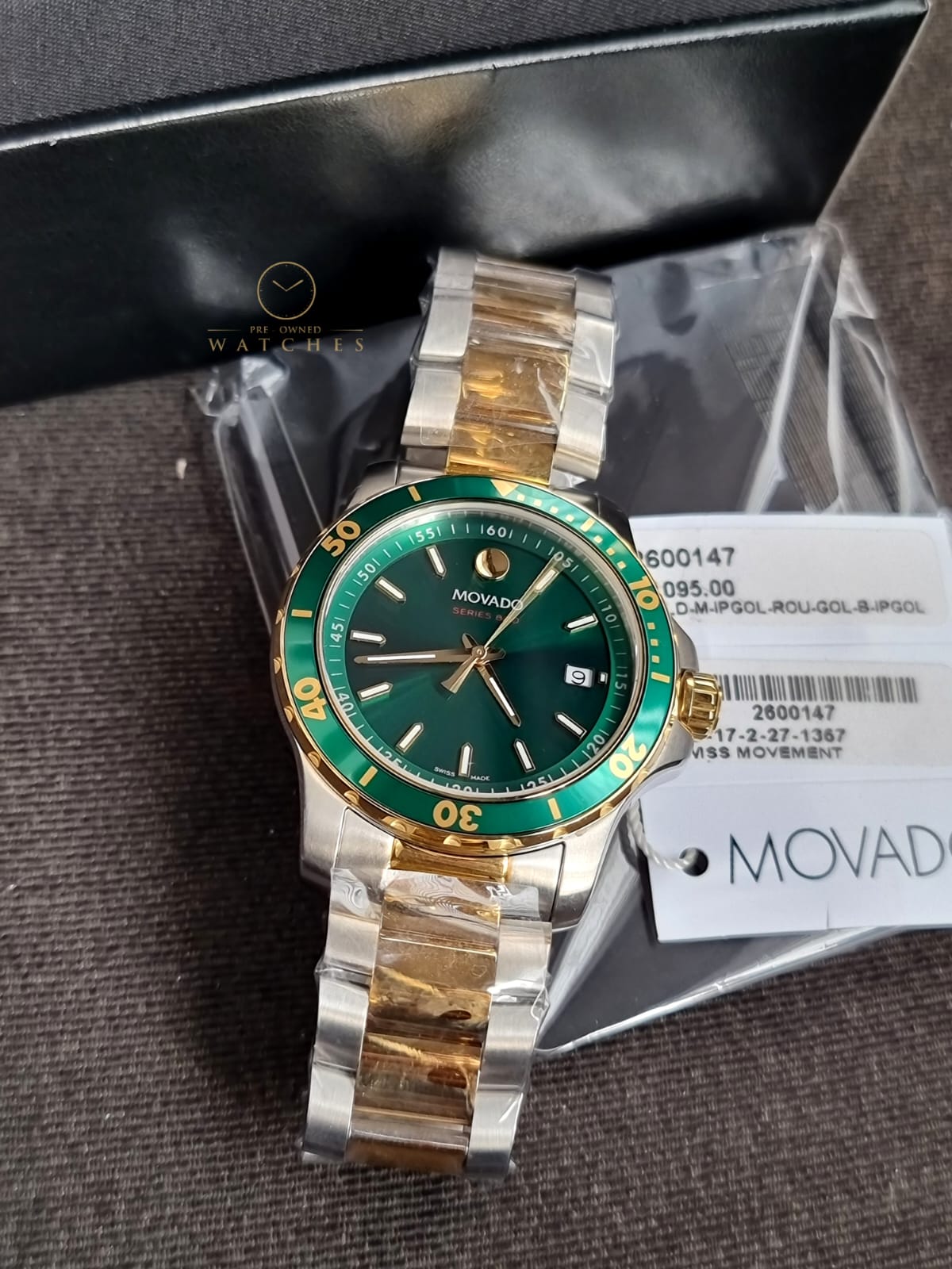 MOVADO 800 Green Dial Two-tone Men's Watch 2600147 – Pre-OwnedWatches