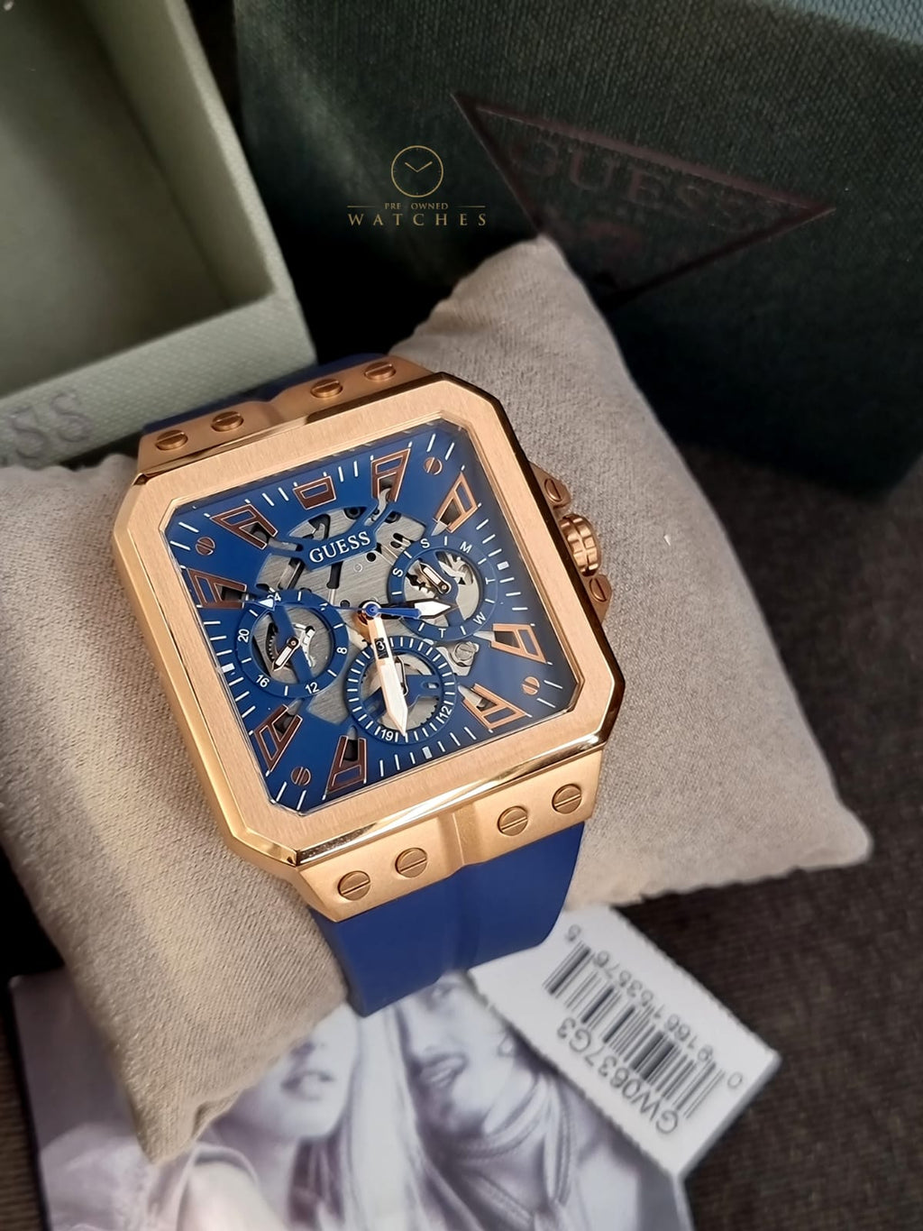 Guess Men’s Quartz Blue Silicone Strap Blue Dial 42mm Watch GW0637G3