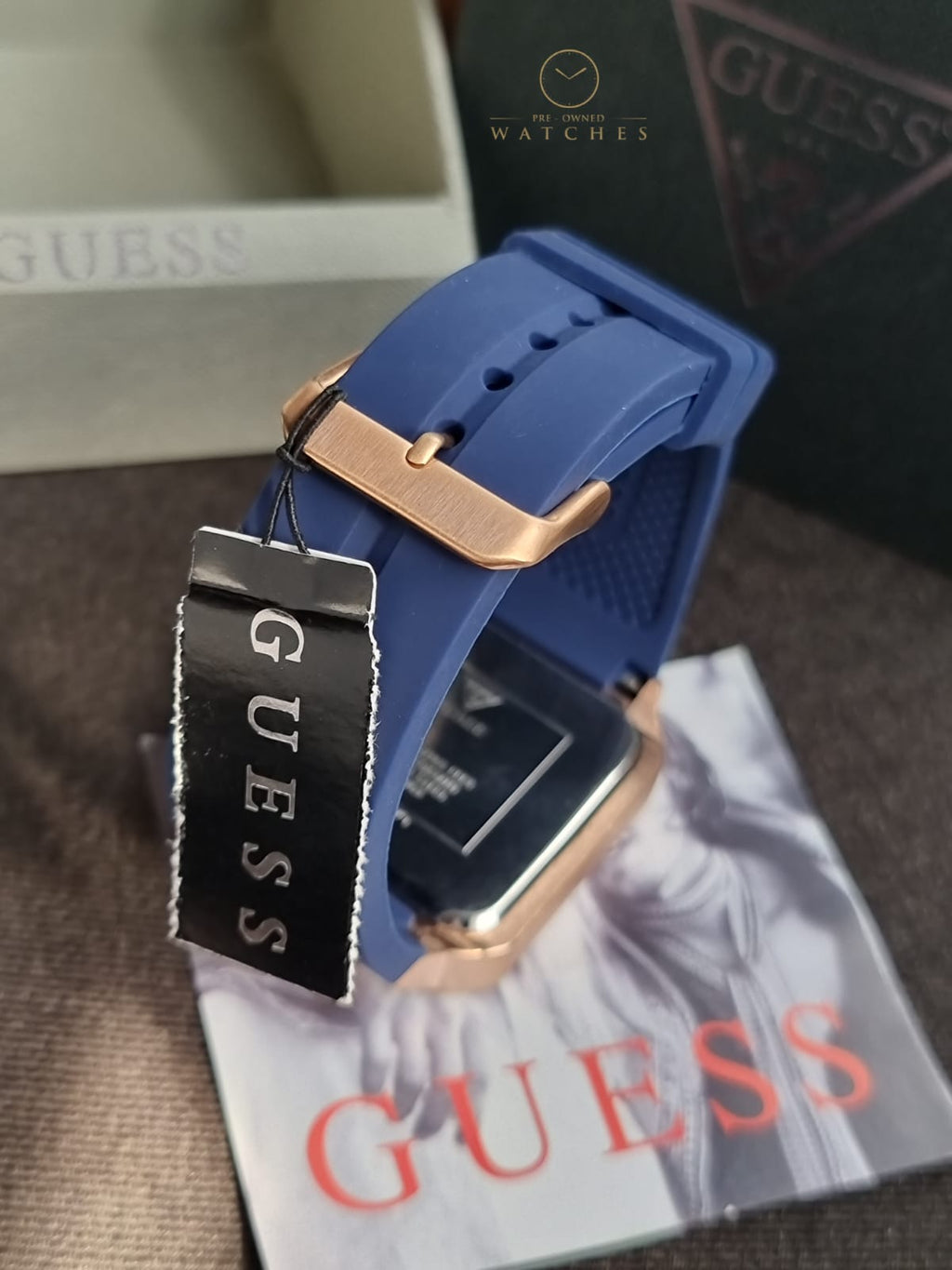 Guess Men’s Quartz Blue Silicone Strap Blue Dial 42mm Watch GW0637G3