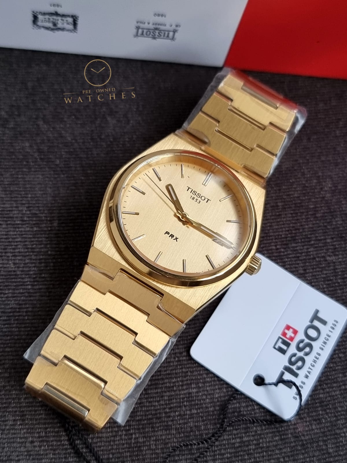 Tissot PRX Gold Stainless Steel Gold Dial Quartz Watch for Gents - T137.410.33.021.00